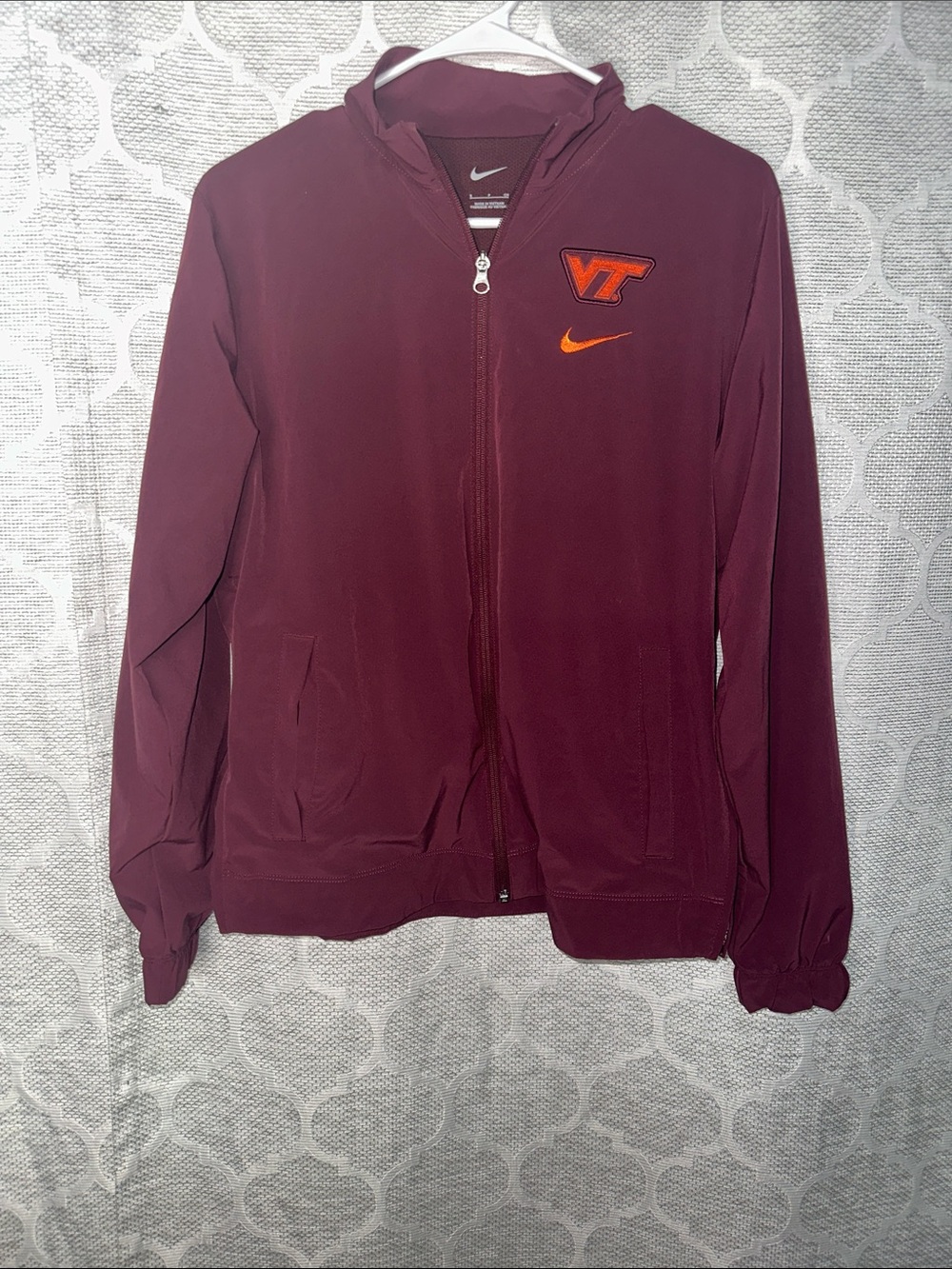Nike Team "Fit Dry" NCAA Virginia Tech Hokies Full-Zip Athletic Track Jacket